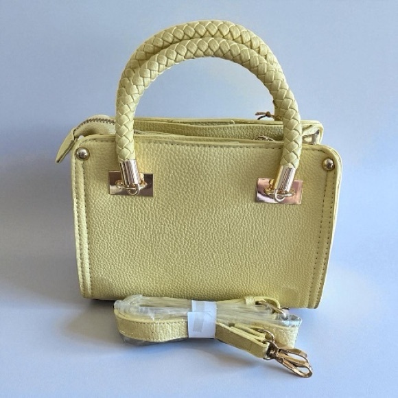 Bebe Light Yellow Embossed Mini Bag - Picture 2 of 4